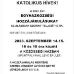 Egyházközségi hozzájárulás 2023.